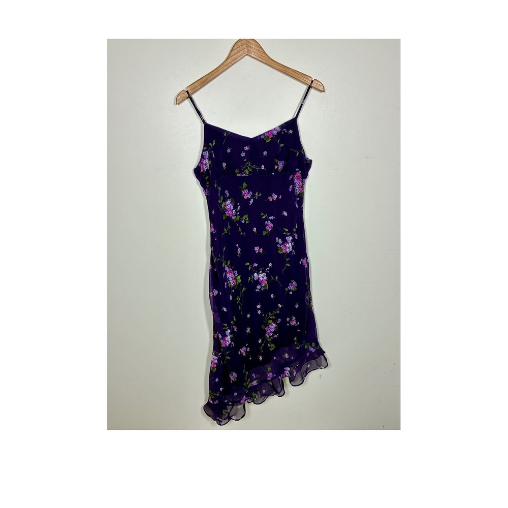 Vintage Y2K Fairy Babydoll Homecoming Dress Size M Asymmetrical Hem Floral